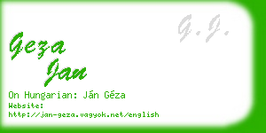 geza jan business card