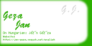 geza jan business card